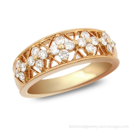 Top Seller 925 Sterling Silver Ring Jewelry Gold Plated with AAA CZ